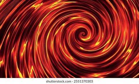 Abstract dot digital circular particle wave. Spiral portal. Liquid vortex. Whirlpool. Hypnotic background. Bright digital glowing circle. Rotating funnel. Abstract vector illustration.