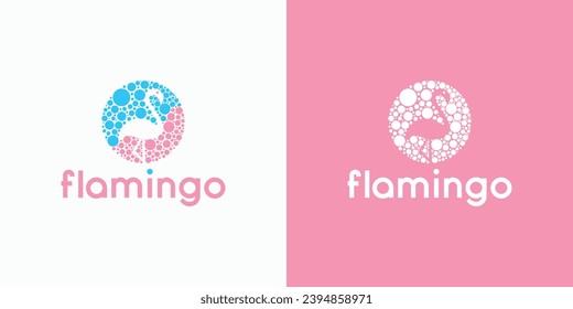 Abstract dot flamingo vector logo design