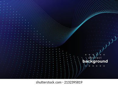 abstract dot flow line on gradient navy blue background easy to use for technology advertisement,presentation website template vector eps.