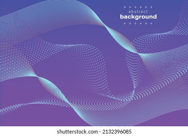 abstrakte Punktflusslinie auf Farbverlauf-violettem Hintergrund, leicht zu verwenden für Technologiewerbung, Präsentation Website-Vorlage Vektorpfe.