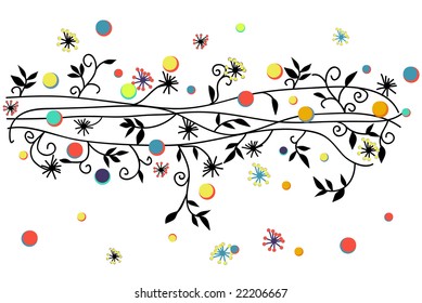 abstract dot and flower background