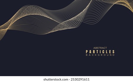 Fondo de curvas lisas de ondas de línea de punto Abstractas. Fondo punteado semitono de onda de línea de Tecnología geométrica de partículas. Concepto Para La Ciencia, Cubierta De Música, Sitio web, Cabecera, Presentación, Anuncio