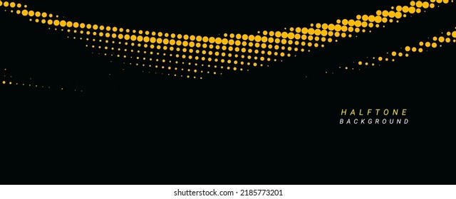 Abstract dot flowing wavy line black background