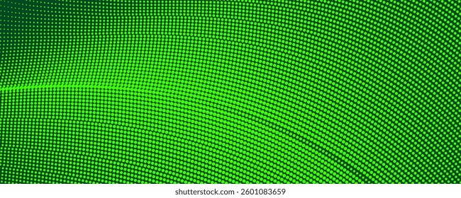Abstract dot green yellow color wave pattern screen led light gradient texture background. Technology big data digital concept. 3d rendering.