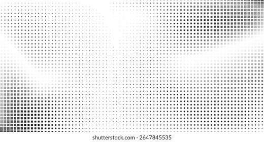 Fundo de gradiente de meio-tom de ponto abstrato e grunge. Textura de ruído de grão desbotado. Branco e preto areia papel de parede design abstrato