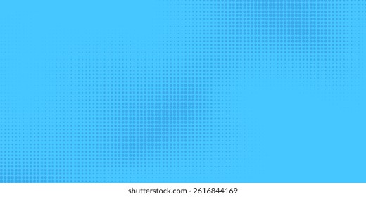 Abstract dot halftone blue color pattern gradient texture background. Used for graphics  pop art comics style.