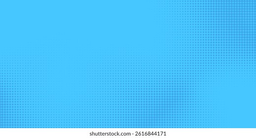 Abstract dot halftone blue color pattern gradient texture background. Used for graphics  pop art comics style.