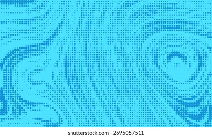 Abstract dot halftone blue color pattern gradient texture background. Used for graphics pop art comics style.
