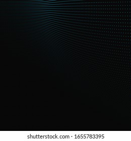 abstract dot line circle pattern on black digital background, vector dark background