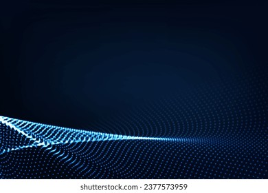 Abstract dot line technology background. Concept of wireless data network and connection technology.