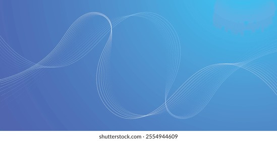 Abstract dot line wave light blue background. Line wave curve pattern background for banner, poster, design.