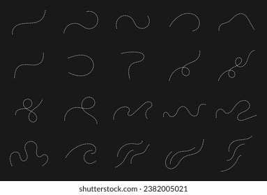 Abstract dot lines. Hand Drawn Wavy Dotted Line. Vector dotted lines illustration set