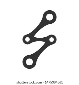 Abstract dot linked or chain logo concept. Letter S logo vector