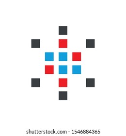 Abstract dot logo. Colorful dot vector design. Stock illustration