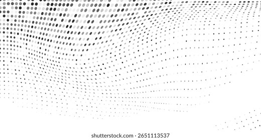 Abstract dot mesh dotted halftone gradient texture. Vanishing polka dot vector abstract simple art