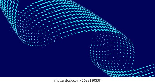 Abstract dot particle of blue design element on dark background. Technology futuristic concept. Vector illustration 