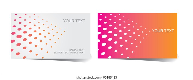 Abstract Dot Pattern Business Card Set Dots Point To Your Information And Logo. EPS 8 Vector, No Open Shapes Or Paths.