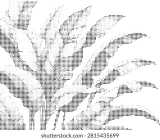 Abstract Dot Pattern Design Featuring Geometric Leaf Shapes Artwork