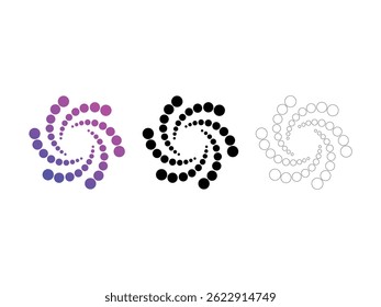 Abstract dot pattern. Graphic round swirl symbol icon design vector isolated transparent background