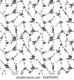 Abstract dot pattern, hand-drawn background with dots and dashes, monochrome dot vector, memphis style, Eps 8