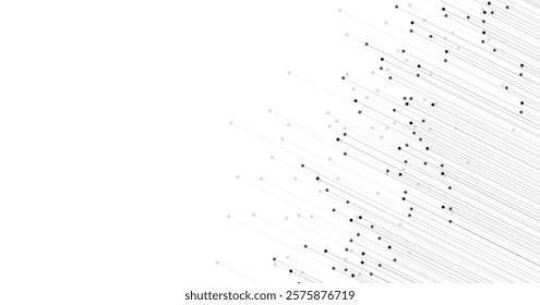 Abstract dot point connection with line on white background. High-tech Network technology dots and lines connection system.Vector technology on a white background.	