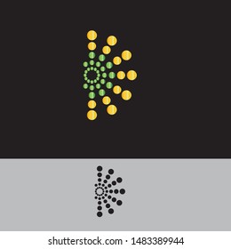 abstract dot shine logo icon design template. 