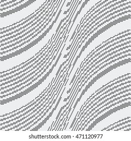 Abstract dot textured diagonal wavy geometric motif. Seamless pattern. 