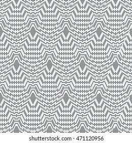 Abstract dot textured subtle rhombus geometric motif. Seamless pattern. 
