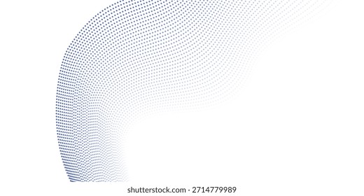 Linha abstrata de onda pontual com partículas em movimento no fundo . Ciberespaço digital, análise de Big Data, renderização 3D, aprendizagem de máquina e análise preditiva.