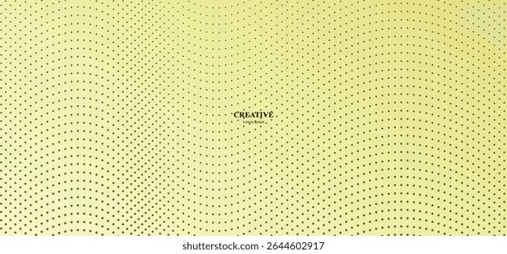 Abstract dot wave on sunset peach gradient background. Design element for poster, cover and flyer
