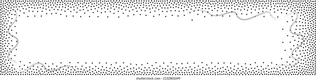 Resumen del patrón de onda de puntos. Borde de puntos ondulados, línea de puntos delgada, onda sonora de partículas, líneas de semitono, movimiento de rayas