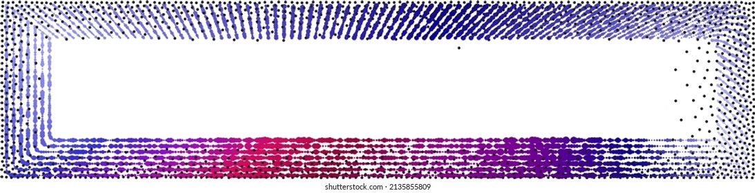 Abstract dot wave pattern. Wavy dots border, thin dotted line, particle soundwave, halftone lines, stripe motion