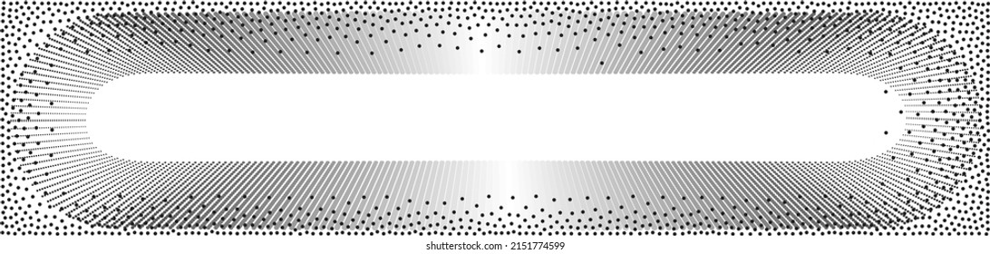 Abstract Dot Wave Pattern. Wavy Dots Border, Thin Dotted Line, Particle Soundwave, Halftone Lines, Stripe Motion