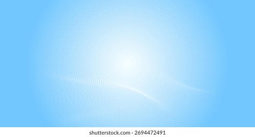Abstract dot white blue color wave pattern screen led light gradient texture background. Technology big data digital concept. Eps10