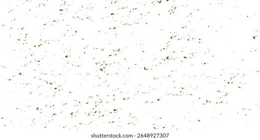 Abstract doted and confetti golden glitter and dust particles splatter on transparent background. Dust golden grunge background. Vector illustration.