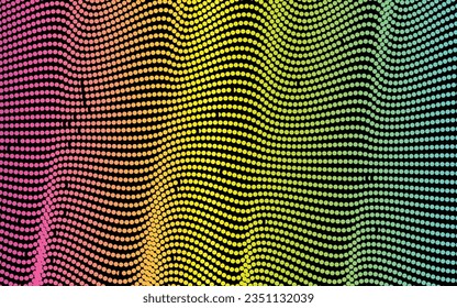 Abstract doted halftone line art wallpaper design for modern day poster, banner, presentation background, advertisement, neon pink background with halftone doted line art, vector art illustration
