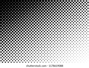 Abstract Dots Background. Black and White Fade Backdrop. Vintage Modern Texture. Halftone Distressed Overlay. Vector illustration