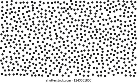 Abstract dots background. Black white random chaotic dots texture. Pop Art circle comic pattern. Abstract geometric vector pattern. Template for presentation flyer, business cards, stickers, report