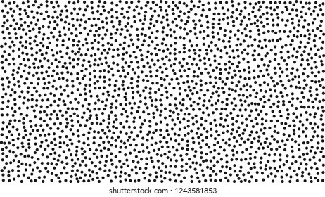 Abstract dots background. Black white random chaotic dots texture. Pop Art circle comic pattern. Abstract geometric vector pattern. Template for presentation flyer, business cards, stickers, report