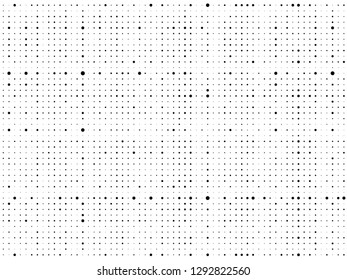 Abstract dots background. Black white random grunge dots texture. Pop Art circle comic pattern. Abstract geometric ornament vector pattern. Template for presentation flyer, business cards, stickers