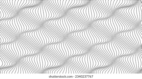 Abstract dots background. Connecting dots and lines background. Abstract digital wave particles. Abstract halftone illustration background. Vector illustration.