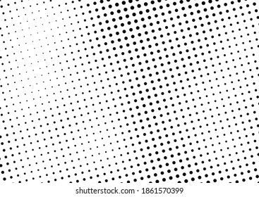 Abstract Dots Background. Distressed Fade Backdrop. Black and White Points Texture. Grunge Pattern. Vector illustration