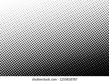 Abstract Dots Background. Distressed Pop-art Backdrop. Fade Pattern. Halftone Black and White Overlay. Vector illustration