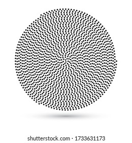 abstract dots background. monochrome dotted spiral design