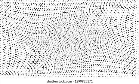 Abstract dots background. Monochrome grunge dirt texture. Halftone Pop Art comic pattern. Geometric small dots, twisted vector pattern. Template for presentation flyer, business cards, report fabric