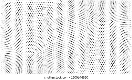 Abstract dots background. Monochrome grunge dirt texture. Halftone Pop Art comic pattern. Small Polka dot. Geometric wave vector pattern. Template for presentation flyer, business cards, report fabric