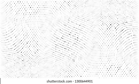 Abstract dots background. Monochrome grunge dirt texture. Halftone Pop Art comic pattern. Small Polka dot. Geometric wave vector pattern. Template for presentation flyer, business cards, report fabric