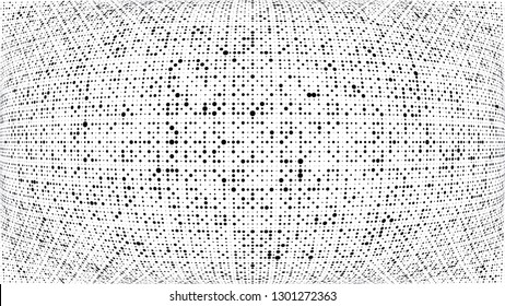 Abstract dots background. Dots pattern. Monochrome grunge dirt texture. Halftone Pop Art. Comic. Geometric small dots, wave 3d vector pattern. Template for presentation, business cards, report, fabric