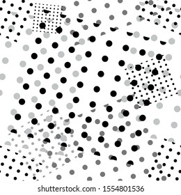 Abstract dots background. Seamless pattern of small black dots on a white background. Vector illustration
