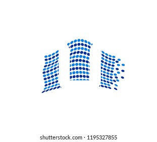 Abstract Dots Circle Flag Effect Letter U Vector